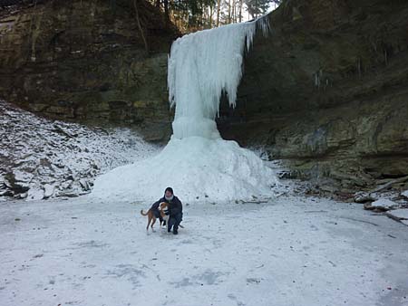 Im K�pfnacher Tobel bei minus 14� Celsius… brrr!